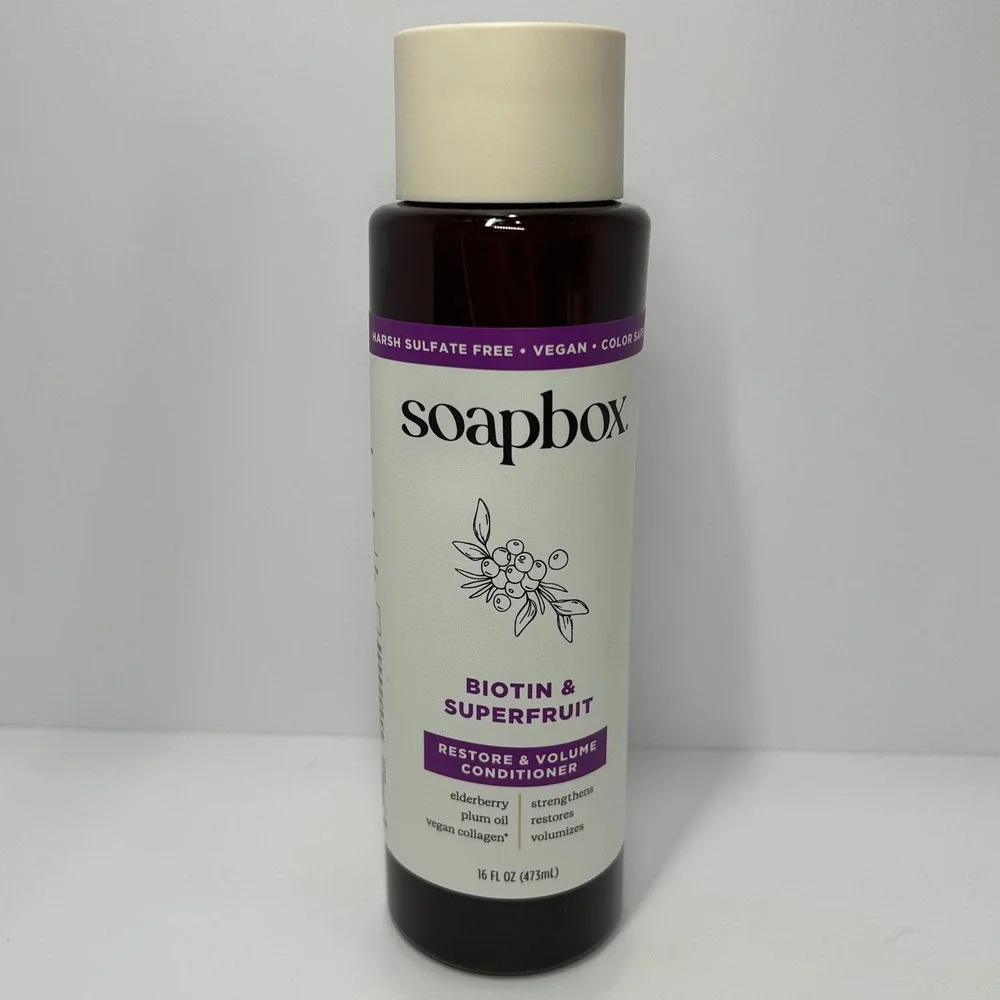 Soapbox‎ Biotin & Superfruit Restore & Volume Conditioner 16oz Vegan Collagen